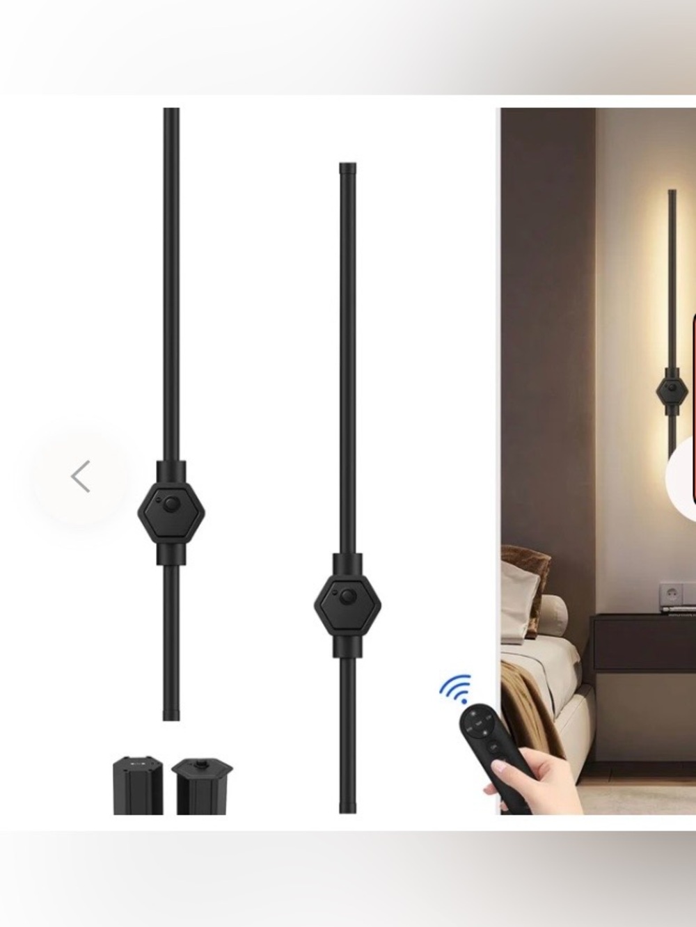 Bemokuri Battery Operated Wall Sconce Set Of Two, 2, Black, New